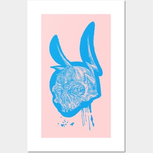 Skull Buns Blue Posters and Art